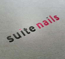 corporate logo for a company offering in-office nail services